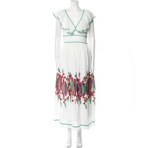 Le Sirenuse Positano midi white ruffle dress size IT 38 / us 2
